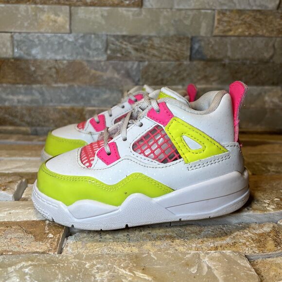 Air Jordan 4 GS Lemon Venom Shoes Toddler Size 6 CV7807-100 - Picture 2 of 11